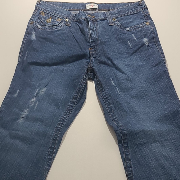 George & Martha Distressed Flare Jeans Size 12 - Picture 3 of 7